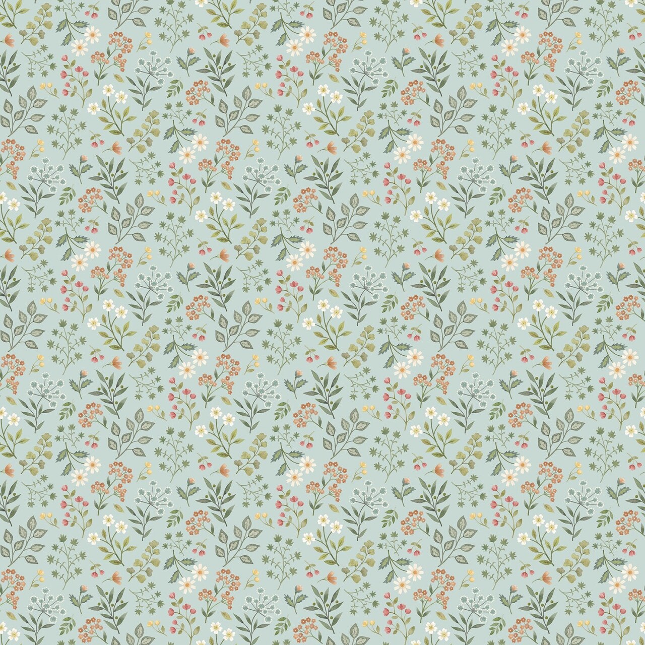 Fabric Northcott Blue Floral Woodland Heart by the Quarter Yard DP28724-42
